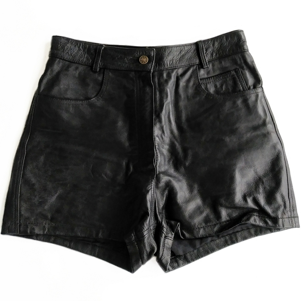 Vintage Vanguard Genuine Leather High Waisted Shorts